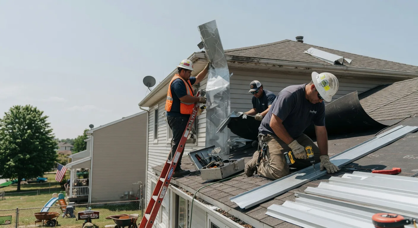 Storm Damage Metal Roof Repair in Packwood, IA